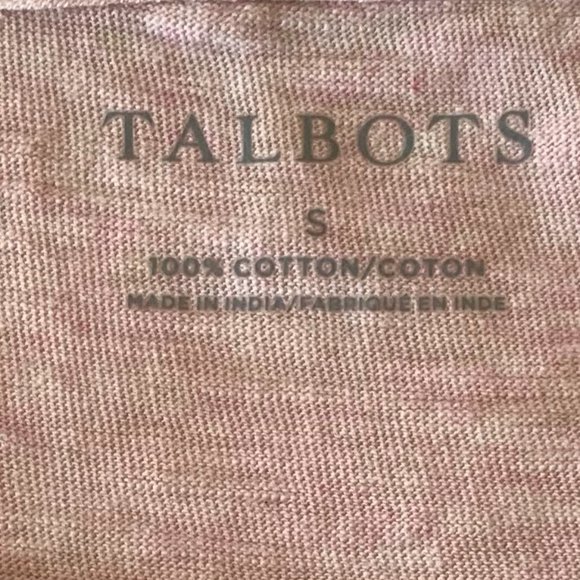 TALBOTS EMBROIDERED Lawn Party Tee, Pink Heather, Small (S) - Picture 4 of 5
